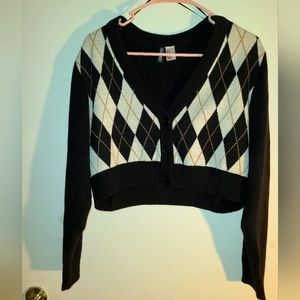 Cropped button-up sweater. (Brand new)